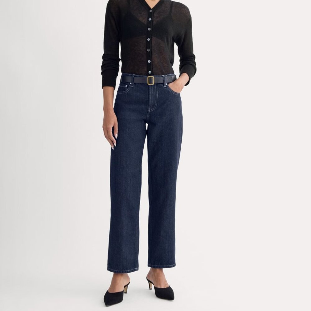 Everlane Women's Low-Rise Straight Jean in Tungsten Rinse, Size 26, Cotton/Denim